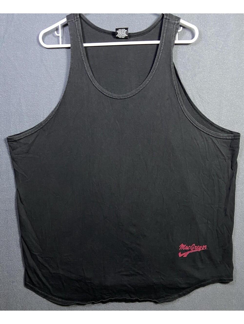 Vintage MacGregor Tank Top XXL Black Single Stitch 90s Cotton Logo Made In USA